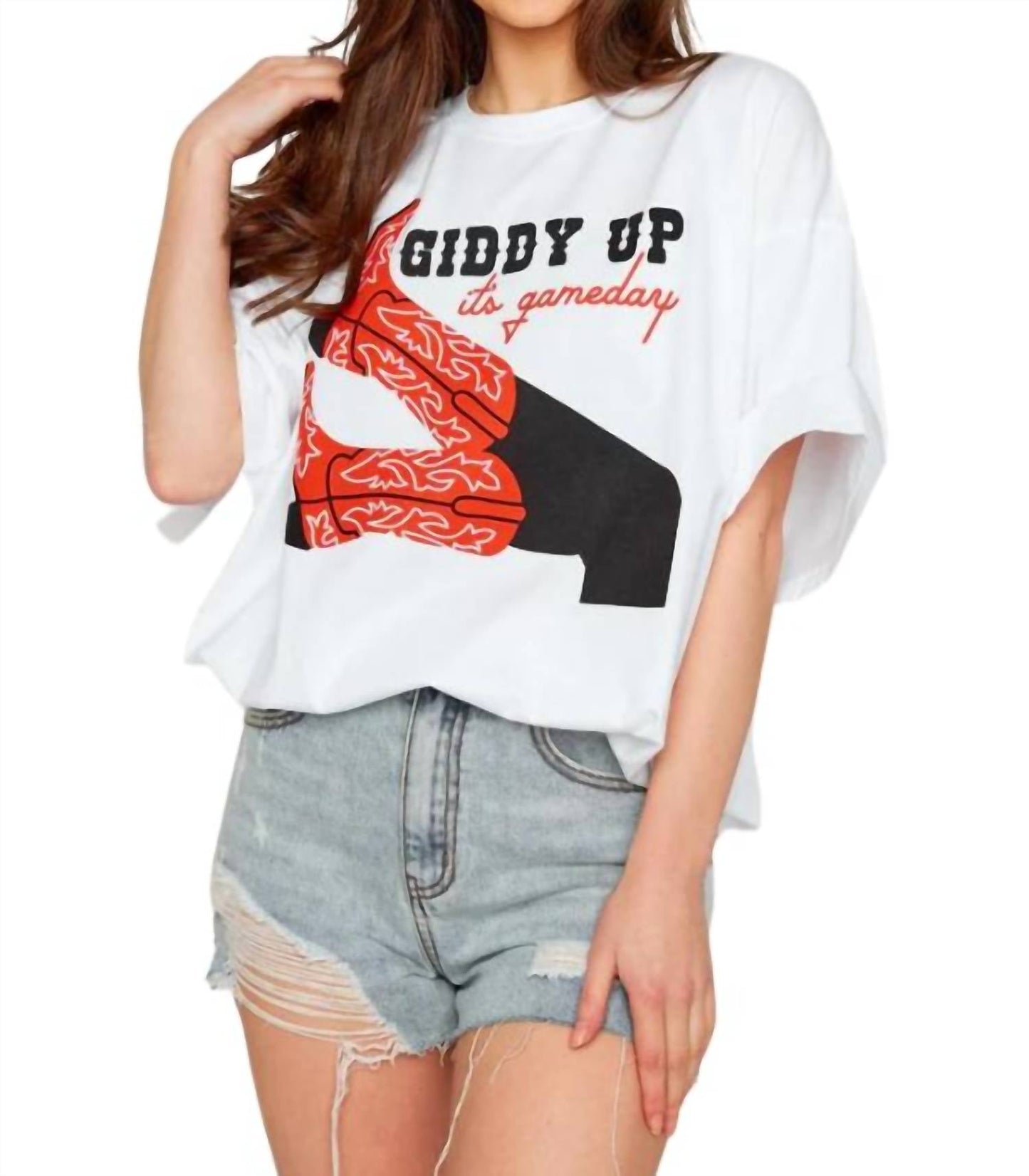 Buddylove - Camiseta estampada grande Giddy Up It's Gameday