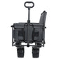 3-in-1 Convertible Folding Wagon Cart with Bench Seat & Storage