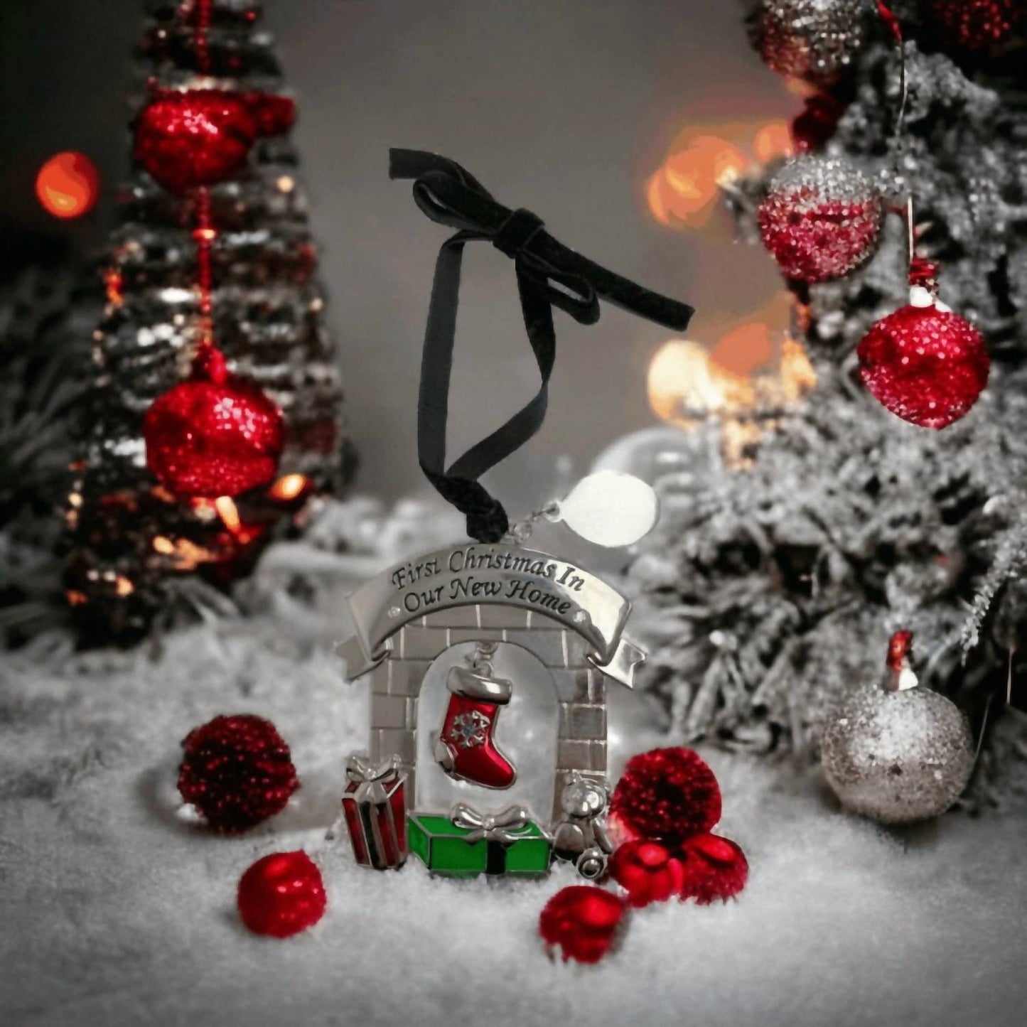 Creative Gifts International - 3D First Christmas in Our New Home Fireplace Ornament