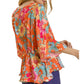 Umgee - Floral Print Peplum Top