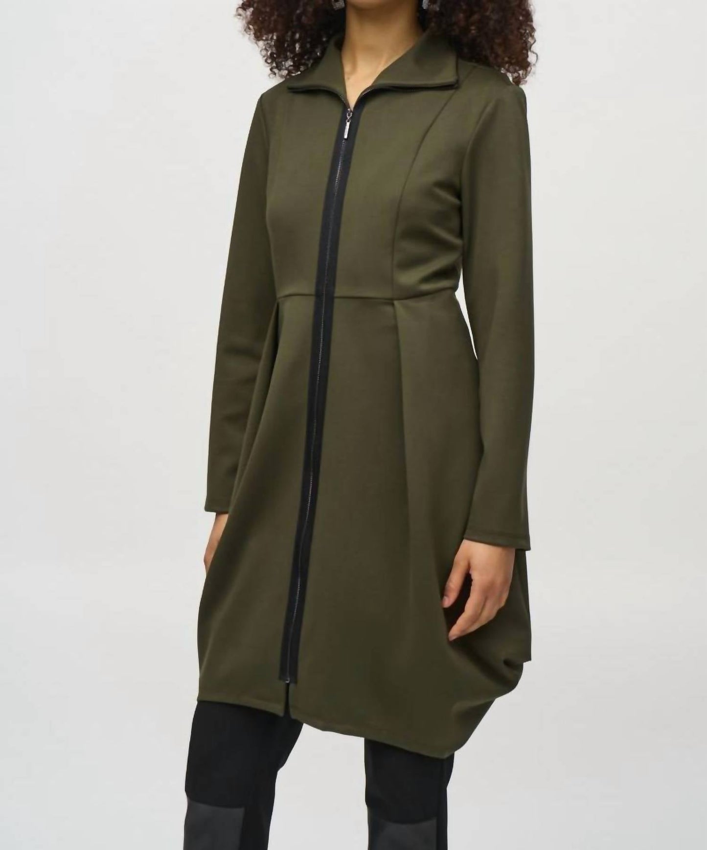 Joseph Ribkoff - Zip Front Cocoon Long Coat