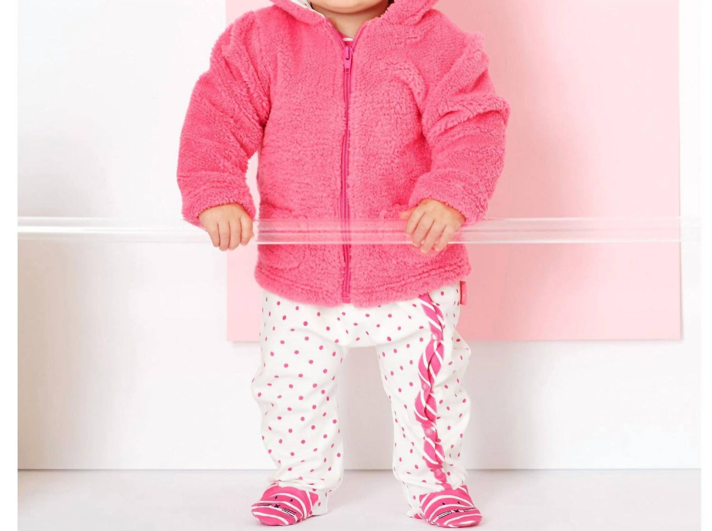 Le Top - Le Top Baby "Miss Kitty" Hooded Plush Jacket in Azalea Pink with Ears