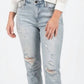 Judy Blue - Tatum Mid Rise Repair Stitch Distressed Boyfriend Jeans