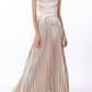 Aakaa - Sleeveless Tie Front Waisted Pleat Maxi Dress