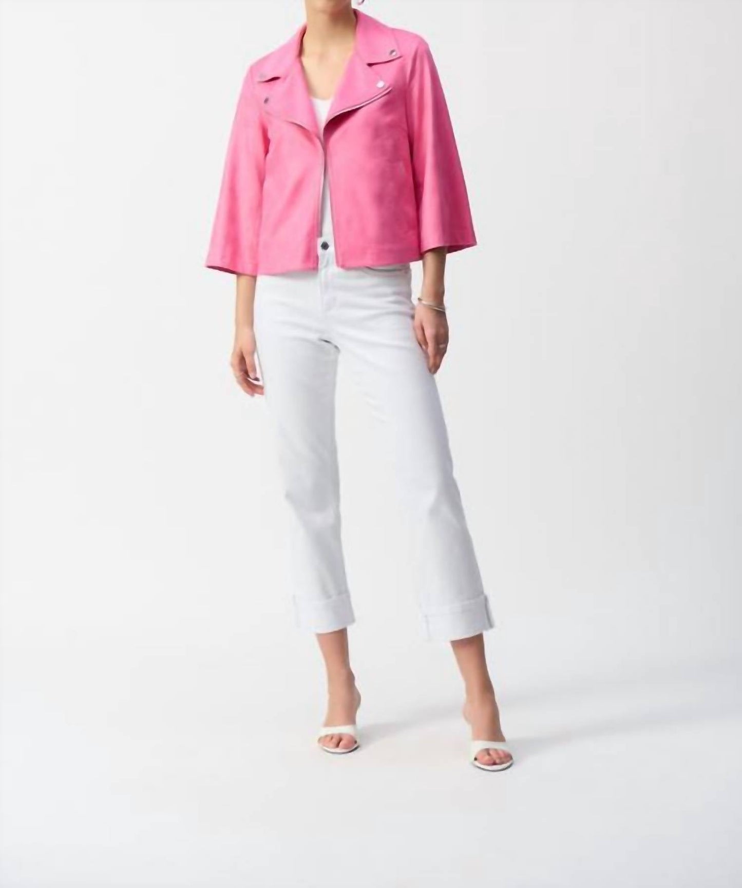 Joseph Ribkoff - Foiled Faux Suede Swing Jacket