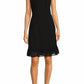 Adrianna Papell - Mock Neck Flutter Cap Sheath Chiffon Dress