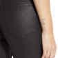 Topshop - Coated High Rise Raw Hem Cropped Straight Leg Jeans