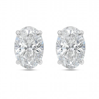 Diana M Jewels - Brincos de diamante oval cultivados em laboratório para mulheres