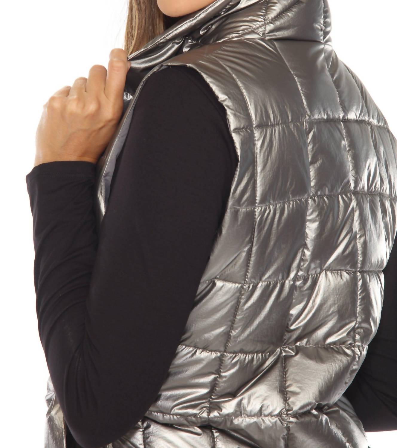 Joseph Ribkoff - Metallic Quilted Puffer Vest