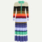 Christopher John Rogers - Striped Ribbed Long Sleeve Maxi Polo Dress