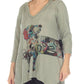 Inoah - V-neck Dog Hooded Tunic
