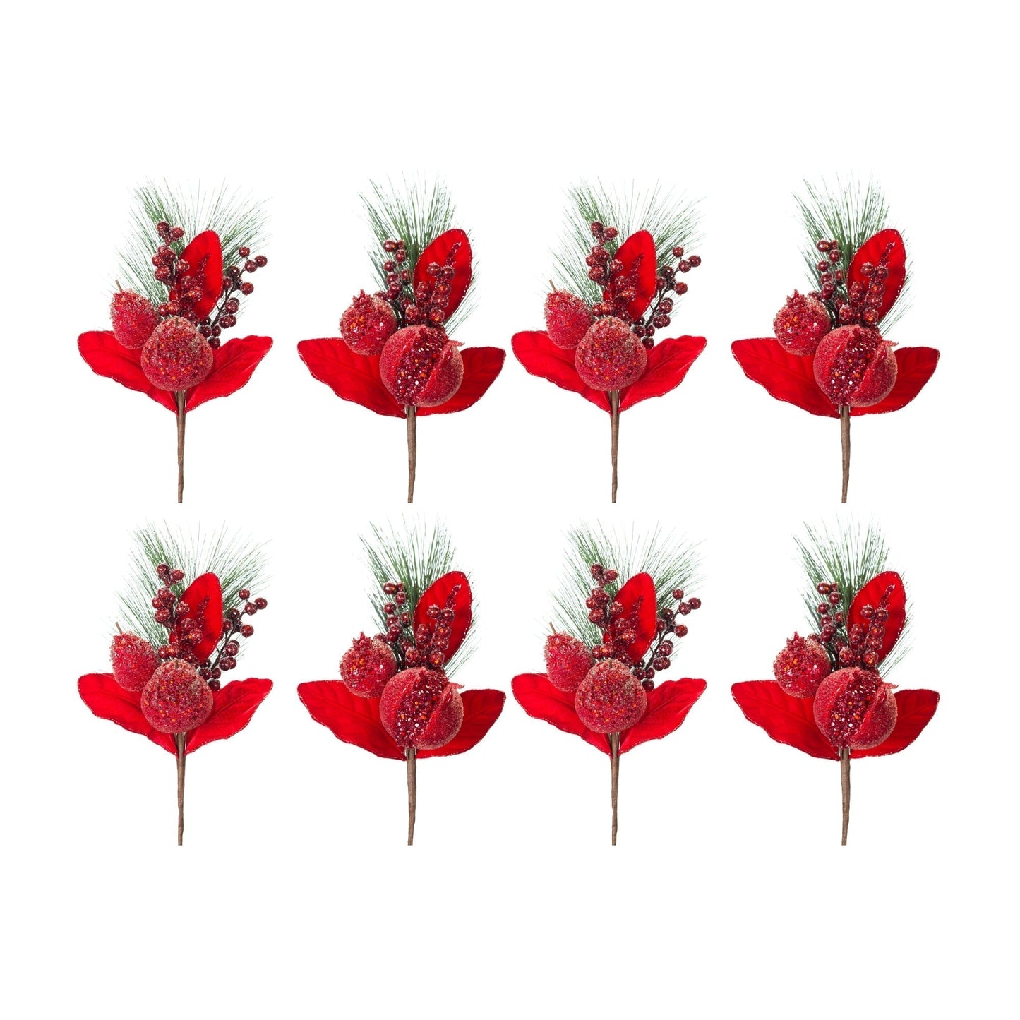 Beaded Pomegranate and Pear Pine Pick (Set of 8)