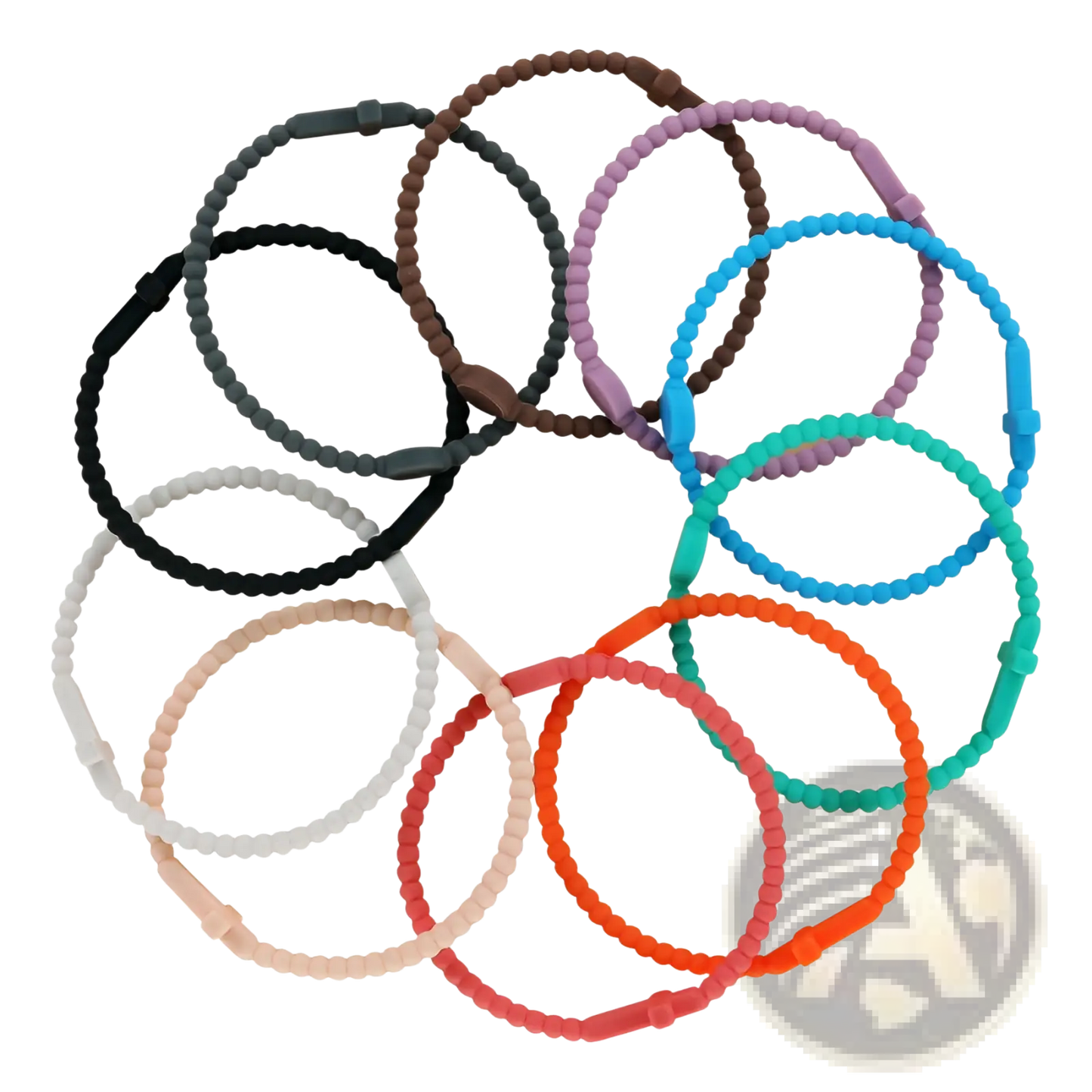 Beaded Silicone Cross Bracelet with Round Clasp