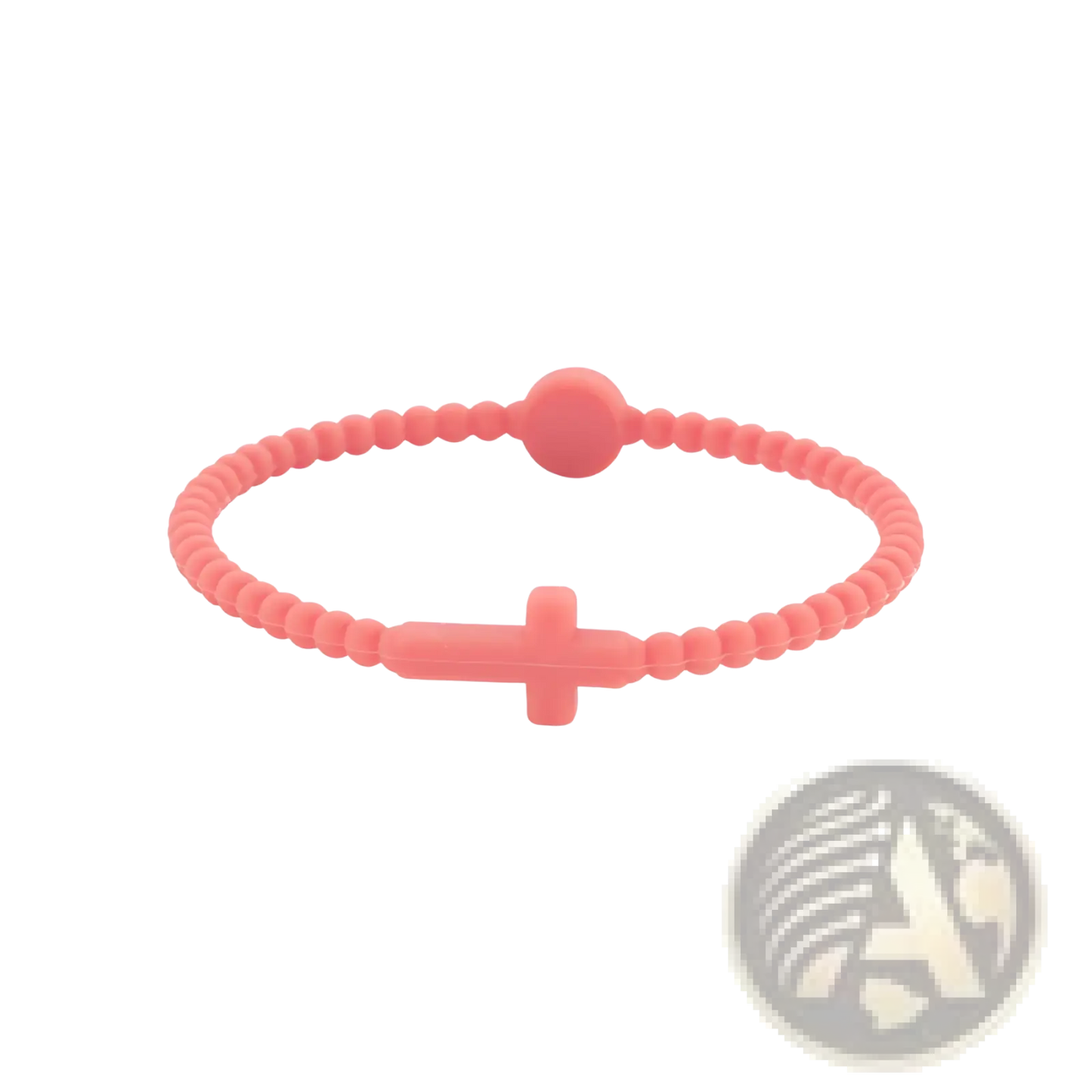 Beaded Silicone Cross Bracelet with Round Clasp