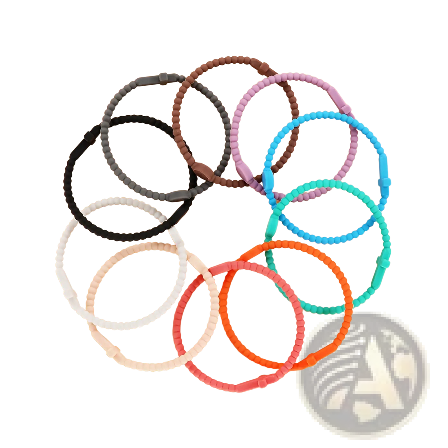 Beaded Silicone Cross Bracelet with Round Clasp