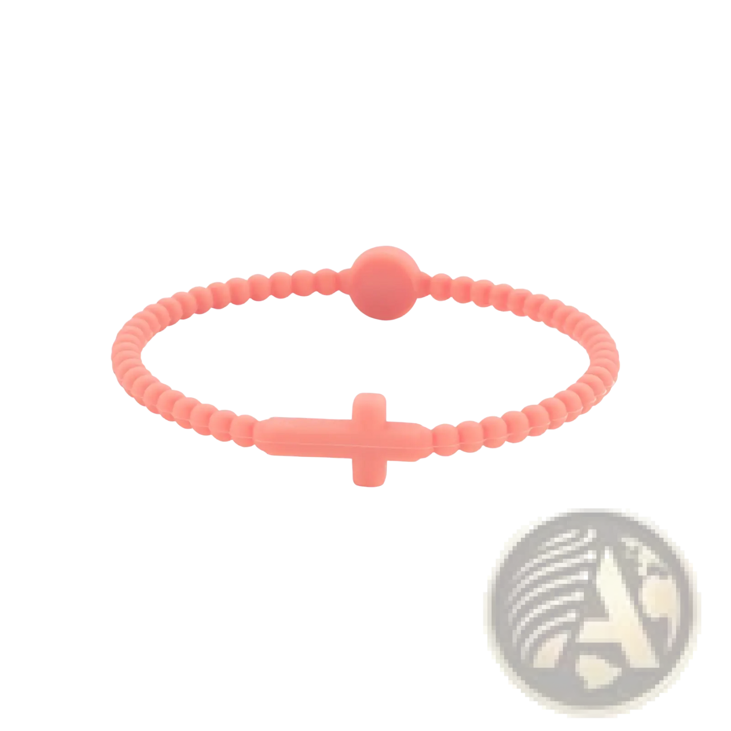 Beaded Silicone Cross Bracelet with Round Clasp