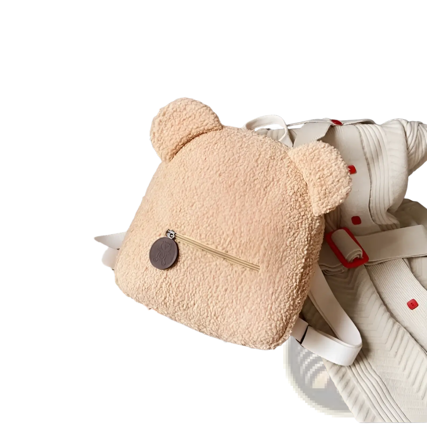 Bear Shaped Plush Backpack Cute Fuzzy Fleece Rucksack