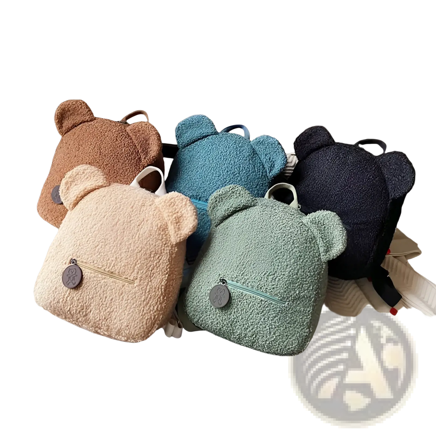 Bear Shaped Plush Backpack Cute Fuzzy Fleece Rucksack