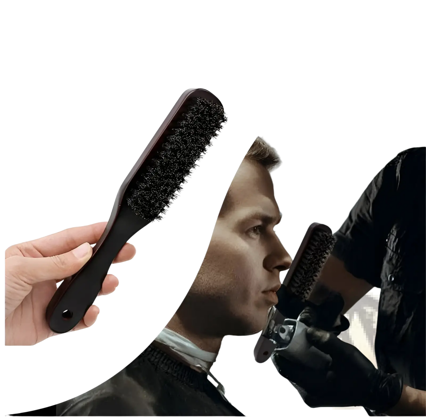 Beard Brush Stiff Pig Bristle with Wooden Handle