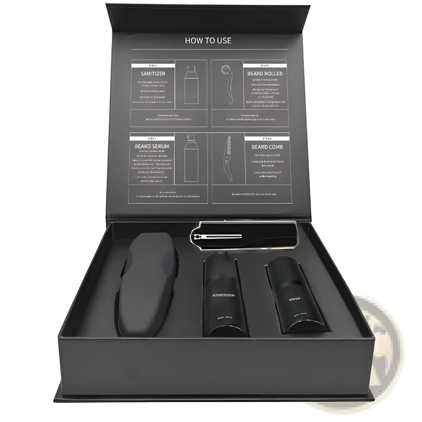 Beard Growth Kit with Derma Roller and Grooming Tools