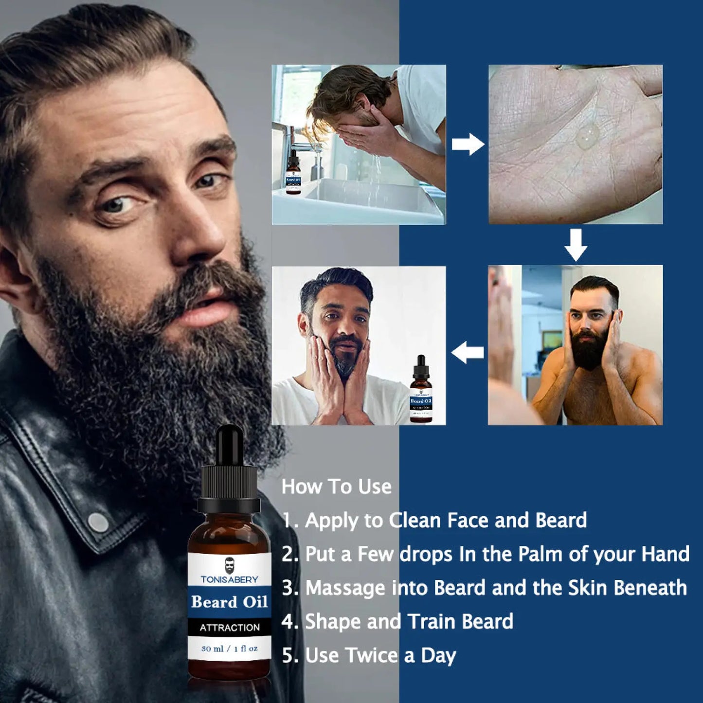 Beard Oil for Skin Softening and Hydrating 30ml