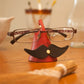 Handmade Mustache Leather Eyeglasses Holder Stand