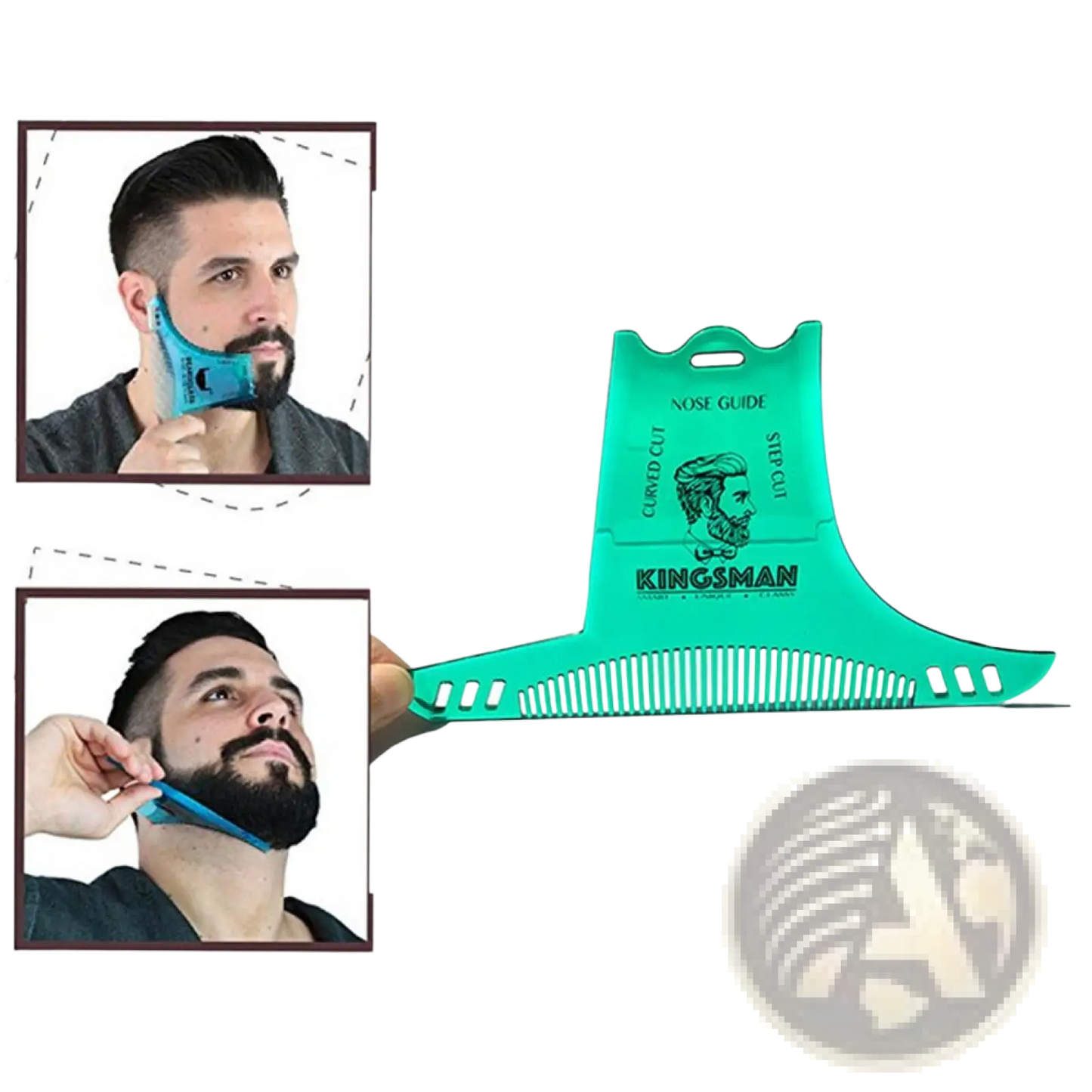 Beard Shaping Comb with Nose Guide and Step Cut Design