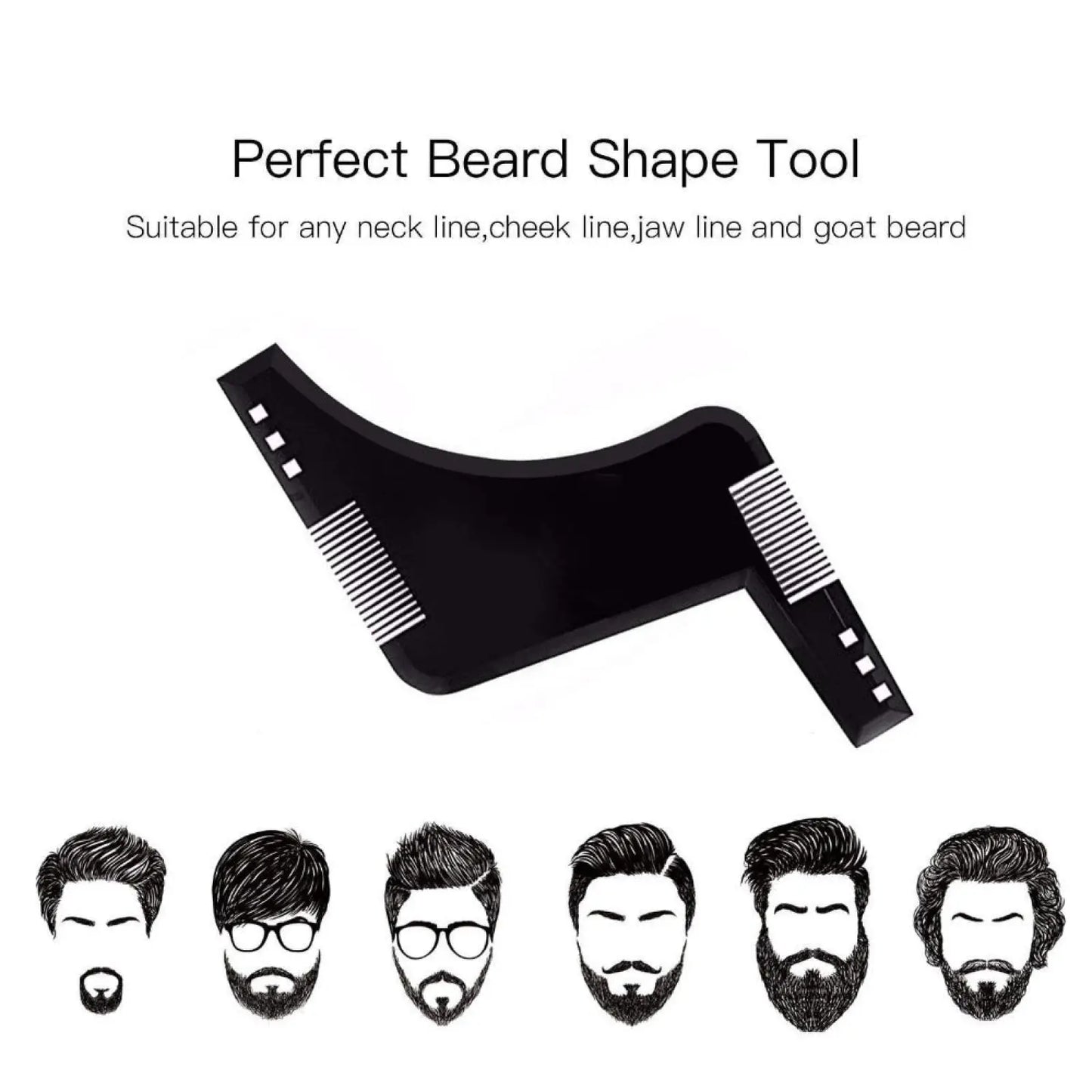 Beard Shaping Tool and Comb for Precise Trimming