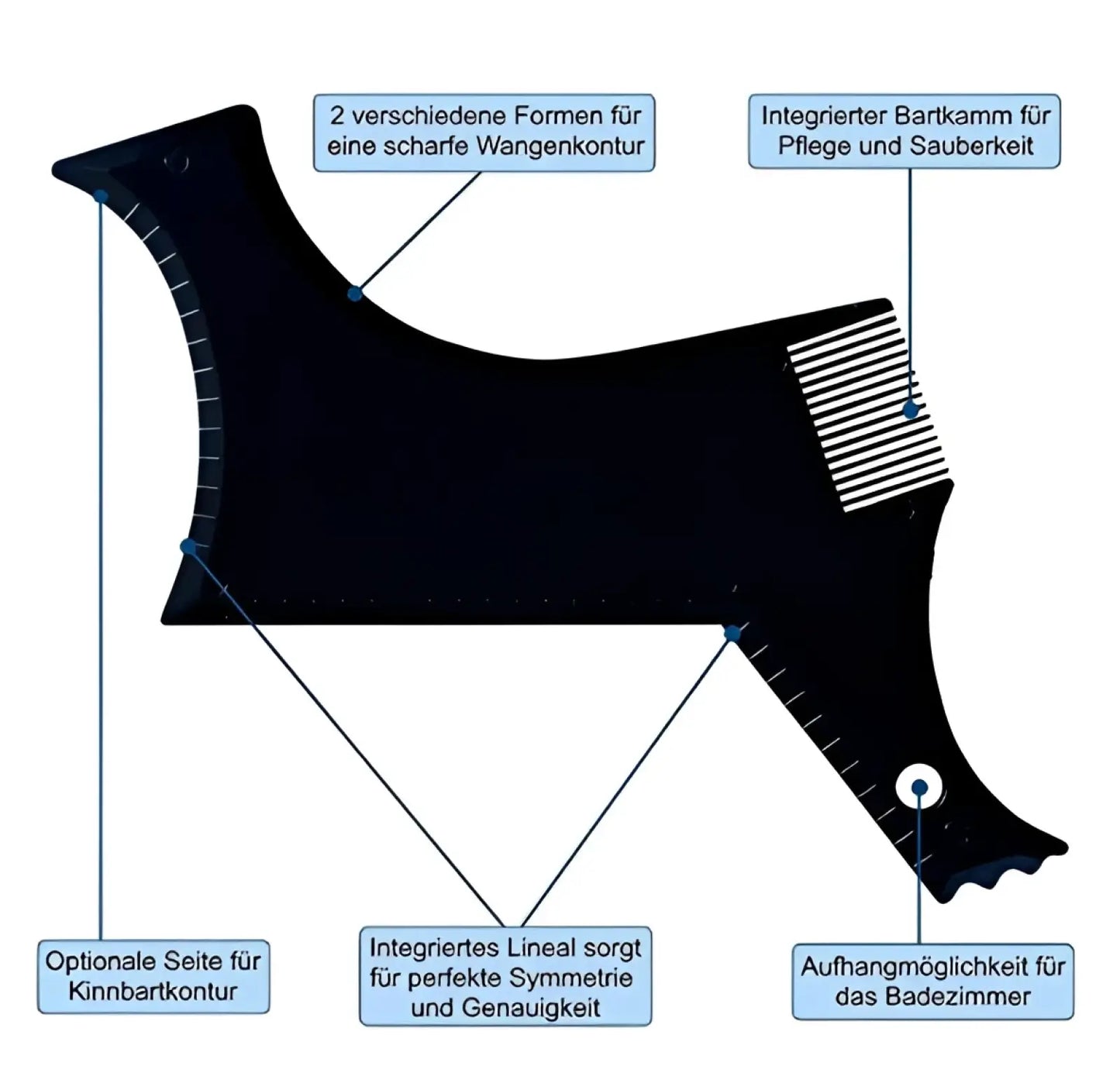 Beard Shaping Tool and Template Comb for Men