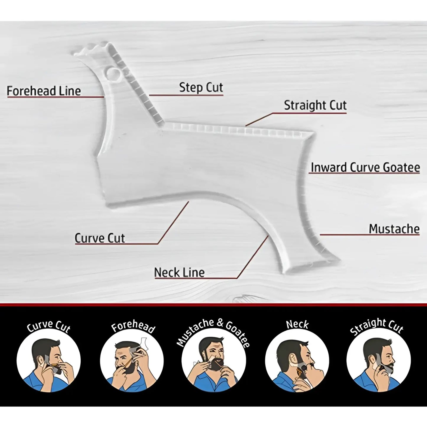 Beard Shaping Tool and Template Comb for Men
