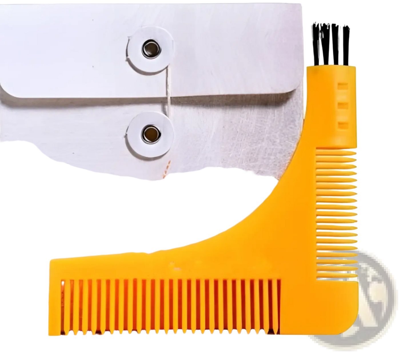 Beard Shaping Tool Template with Integrated Comb