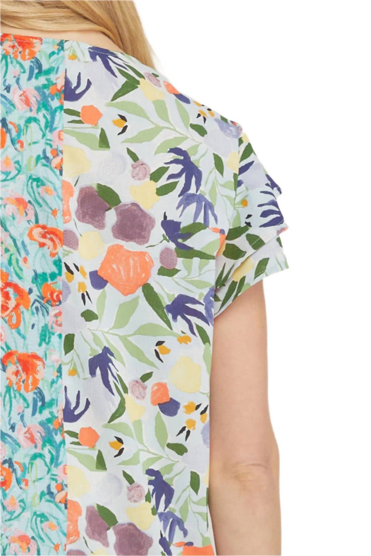 Entro - Mixed Print Surplice Top