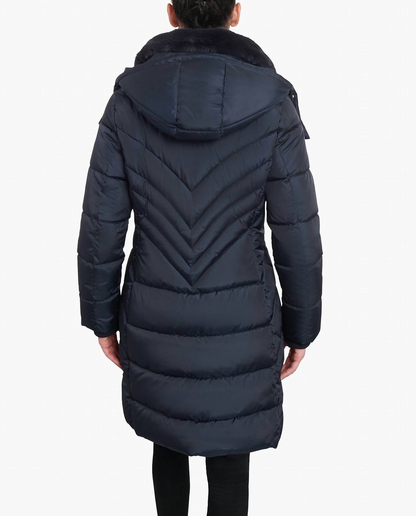 London Fog - Plus Size Zip-front Hooded Heavy Weight Puffer Jacket