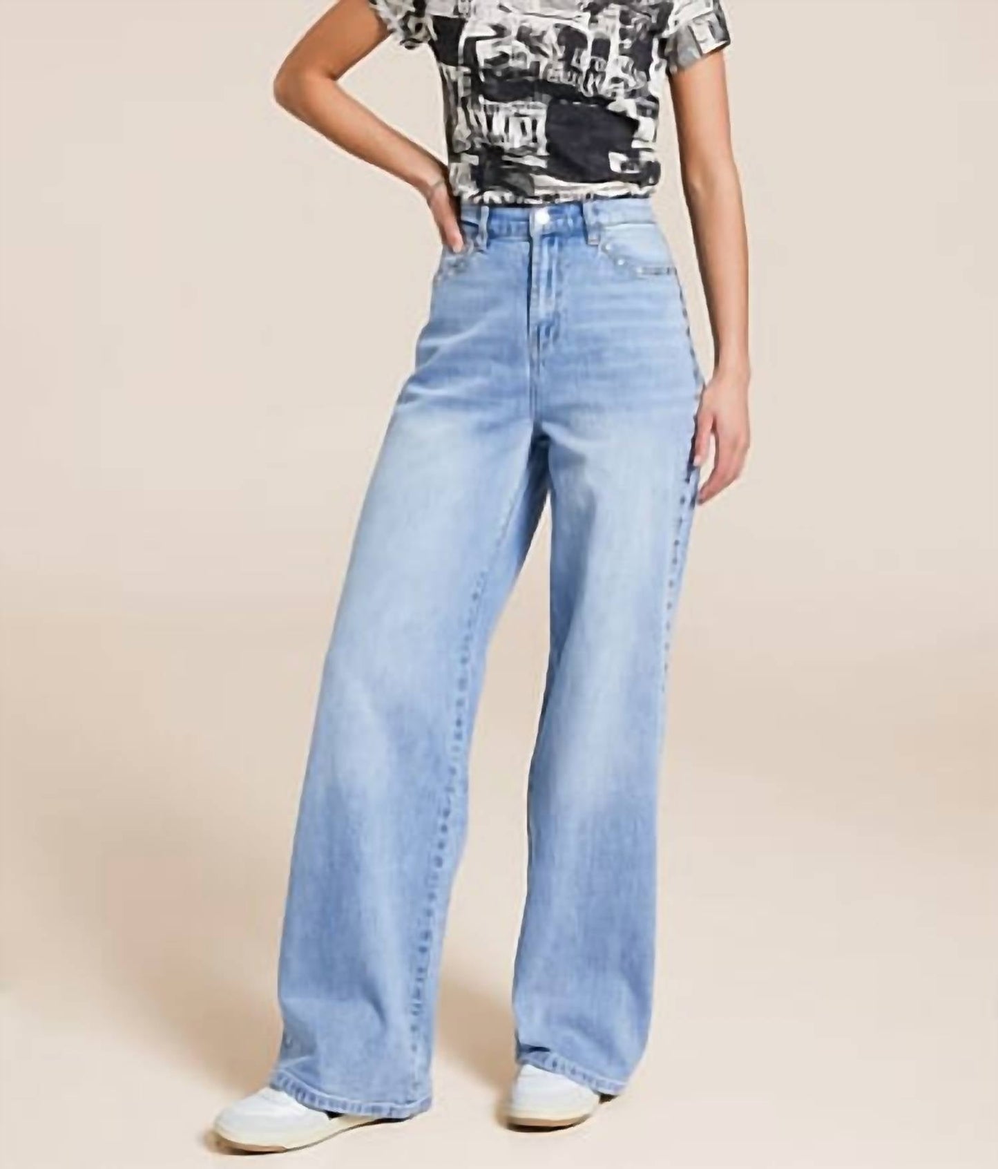 Habitual - Gemma Wide Leg Studded Stretch Jeans