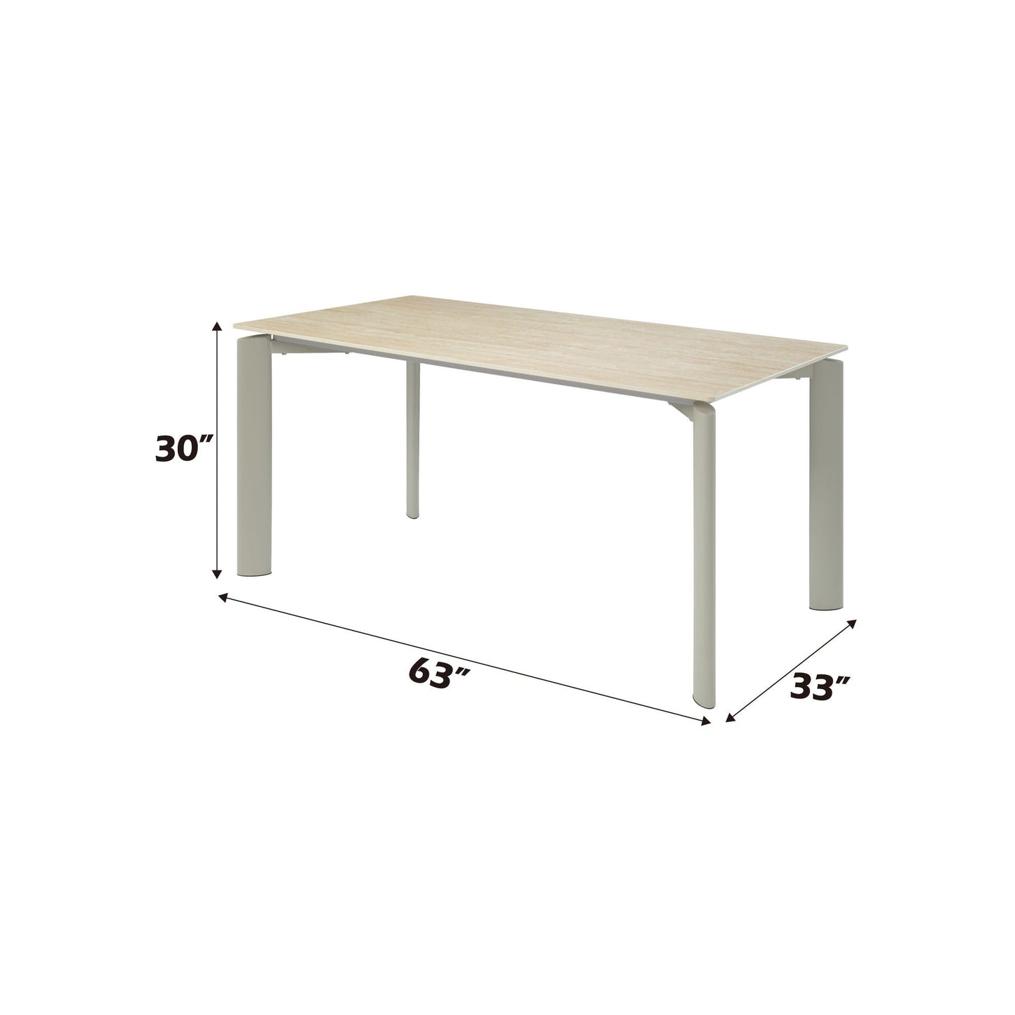 Ingram Ceramic Top Dining Table - Light Gray