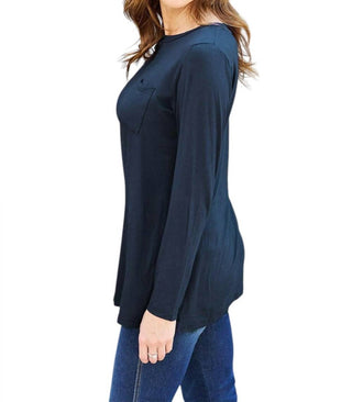 Basic Bae - Blusa de manga comprida luxuosa com bolsos