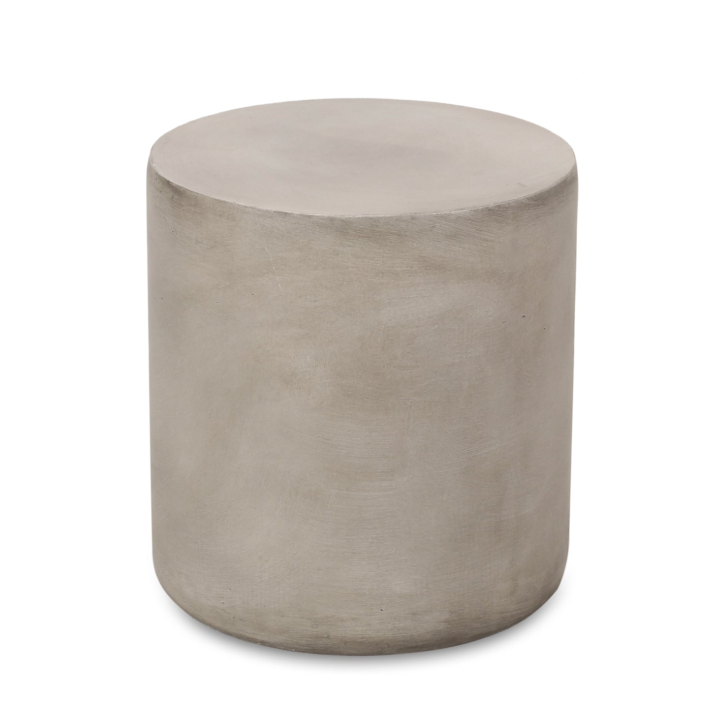 Outdoor Lightweight Concrete Side Table, Light Gray