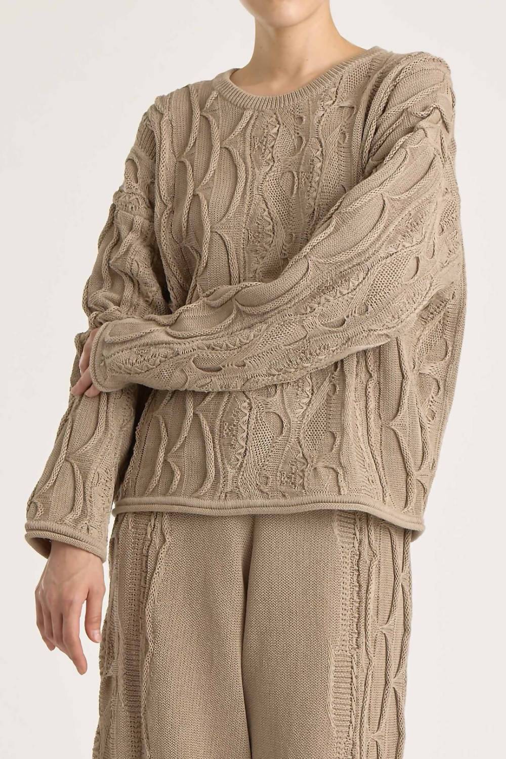 Black Crane - Cable Summer Knit Top