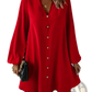 Bell Sleeve Button Down Midi Dress