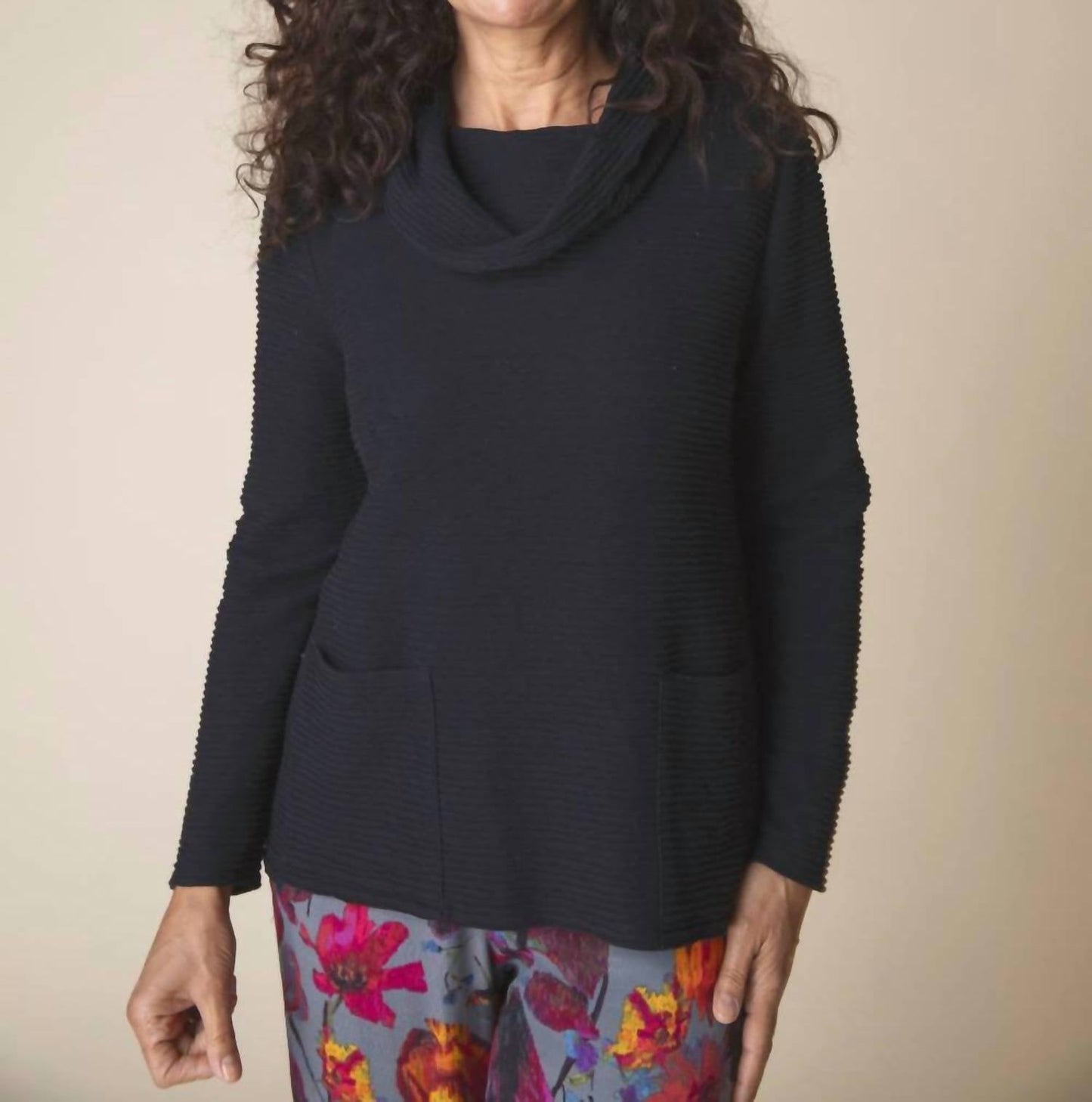 Habitat - Ripple Effect Pocket Cowl Neck Sweater