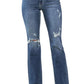 Judy Blue - Lilith Mid Rise Hand Sand Destroyed Bootcut Jean