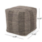 Barracuda Handcrafted Cotton Pouf With Chevron Pattern - Brown / Beige