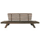 TOPMAX Outdoor Adjustable Patio Wooden Daybed Sofa Chaise Lounge