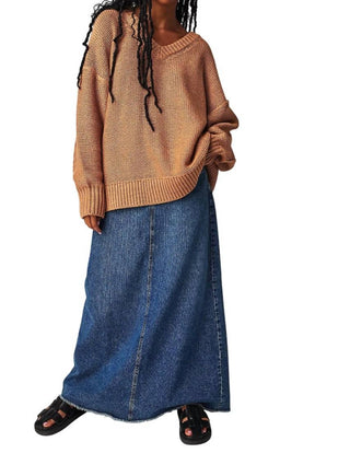 Free People - Suéter Alli com decote em V