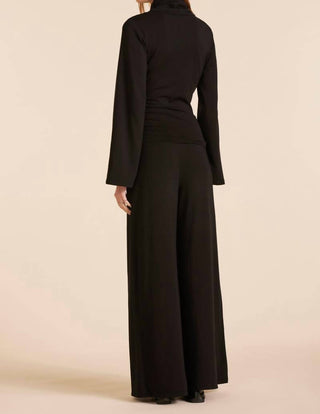 Bobi - Wide Leg Draped Jersey Pant