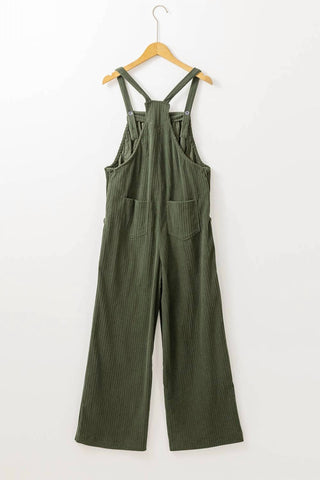 66Disco - Corduroy Pocketed Wide Leg Overall