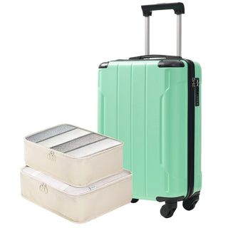 20" ABS Carry-On with 2 Packing Cubes, Creamy Green