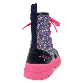 Billieblush - Botas de glitter para meninas com cadarços de flores