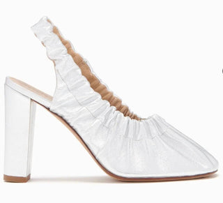 Ulla Johnson - Sapatos de salto alto franzidos em couro Lucia para mulheres