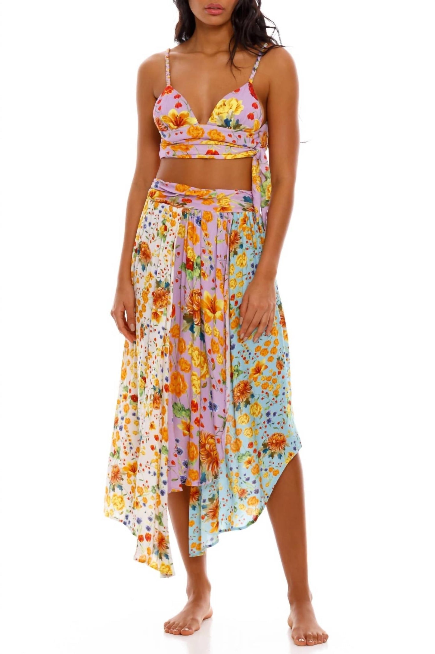 Agua Bendita - Noor Tie Waist Crop Top